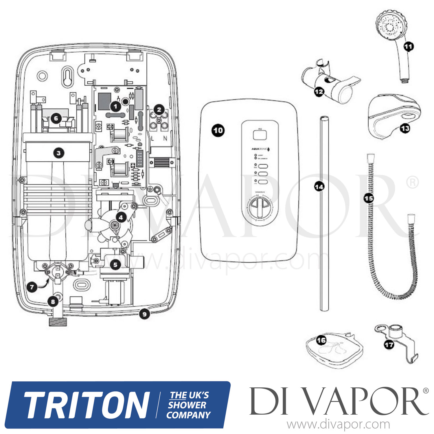 Triton Wickes Aquatronic 4 Shower Spare Parts TR DV 669